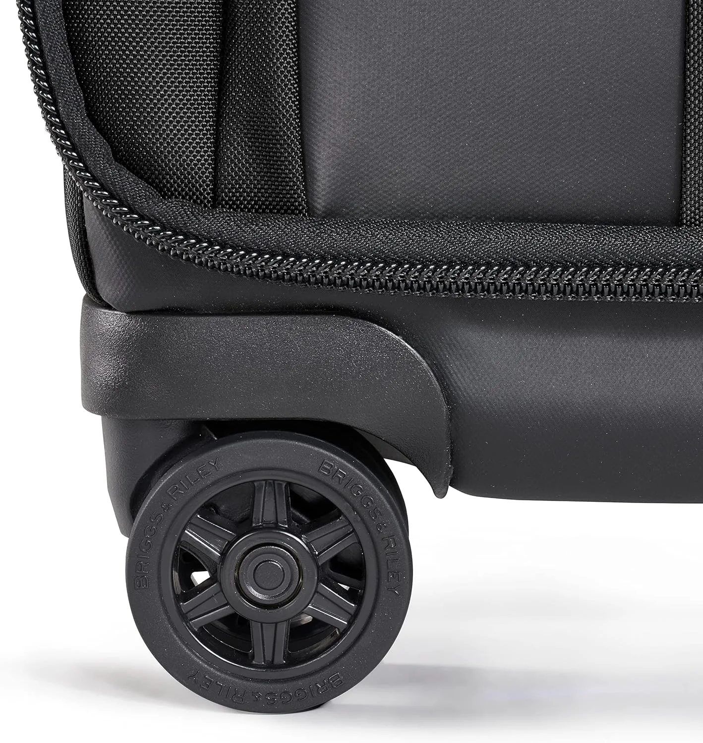 Briggs & Riley 26" Medium Expandable Spinner - Checked Luggage for Travel, Suitcases with Wheels, Softside Rolling Bag for Men & Women, Self-Repairing Zipper - ZDX Collection, Black