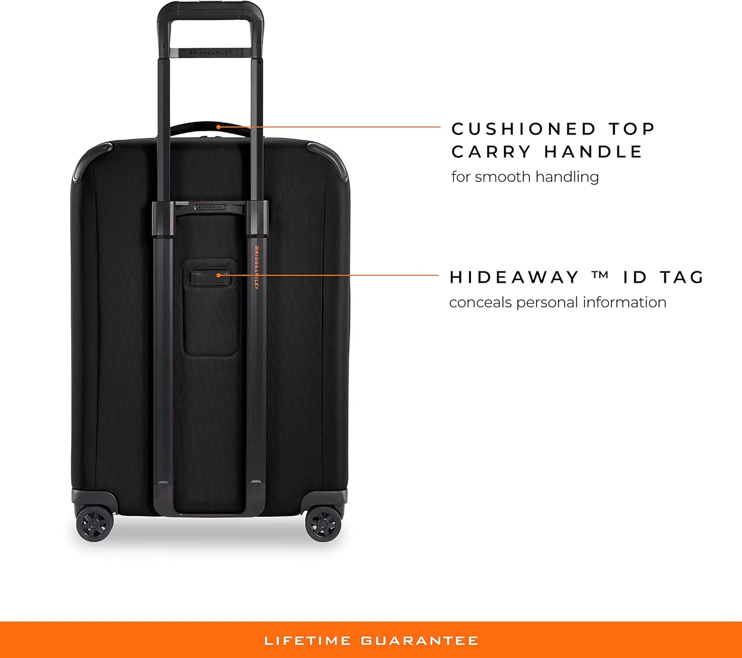 Briggs & Riley 26" Medium Expandable Spinner - Checked Luggage for Travel, Suitcases with Wheels, Softside Rolling Bag for Men & Women, Self-Repairing Zipper - ZDX Collection, Black