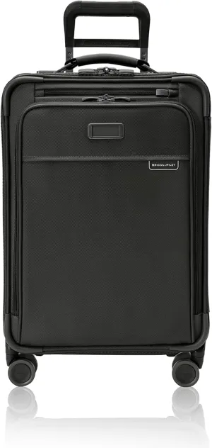 Briggs & Riley Essential 22" Carry On Expandable Spinner - Luggage for Travel, Suitcases with Wheels, Softside Rolling Bag for Men & Women, Self-Repairing Zipper - Baseline Collection, Black