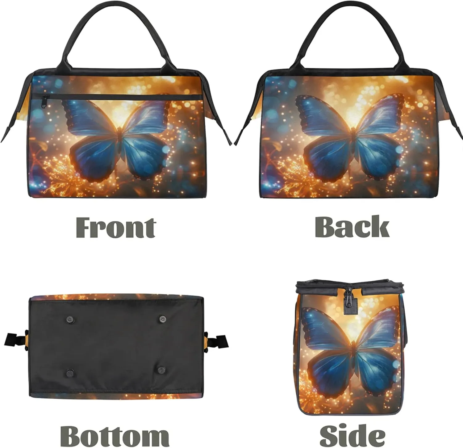 Butterfly Glitter Gym Bag for Women Men Travel Sports Duffel Bag with Trolley Sleeve Waterproof Sports Gym Bag Weekender Overnight Bag Carry On Tote Bag for Travel Gym Sport-k
