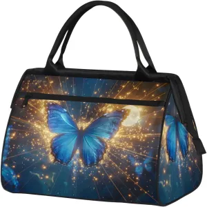 Butterfly Gym Bag for Women Men Travel Sports Duffel ith Trolley Sleeve Waterproof Sports Gym Weekender Overnight Carry On Tote Bag for Travel Gym Sport-17