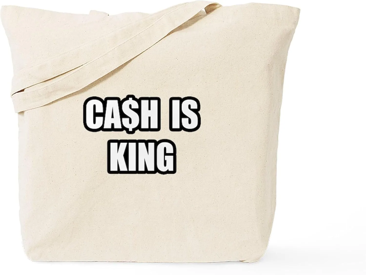 CafePress Cash Is King Tote Bag Natural Canvas Tote Bag, Reusable Shopping Bag