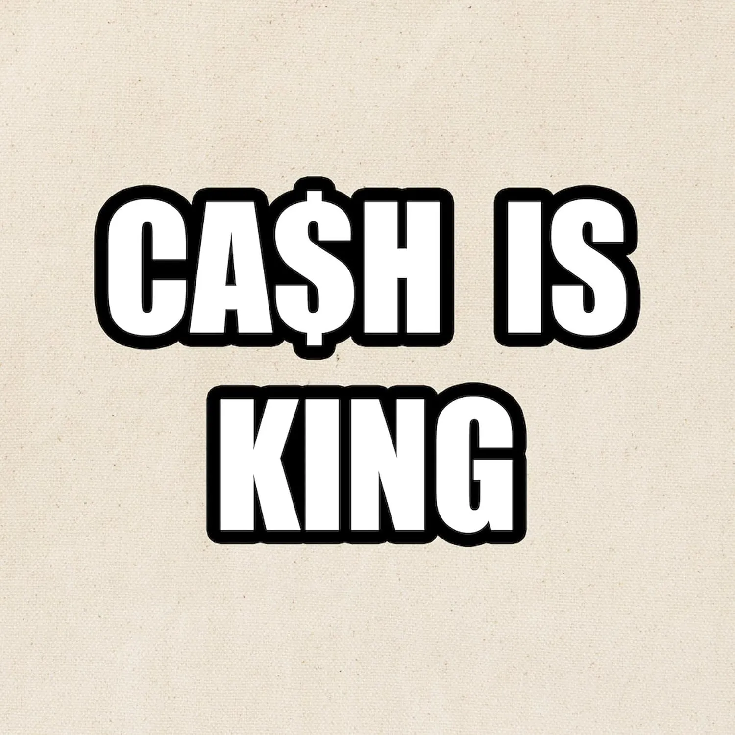 CafePress Cash Is King Tote Bag Natural Canvas Tote Bag, Reusable Shopping Bag