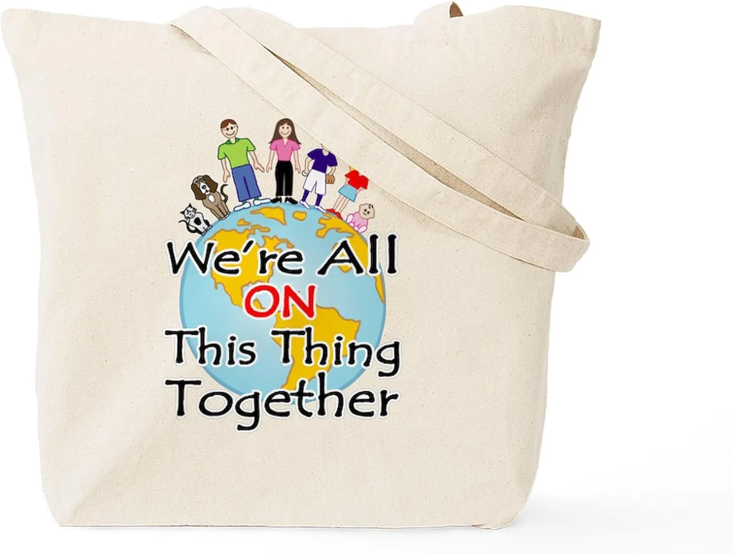 CafePress Cute Environmental Quote Tote Bag Reusable Natural Beige Canvas Shopping Bag