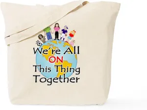 CafePress Cute Environmental Quote Tote Bag Reusable Natural Beige Canvas Shopping Bag
