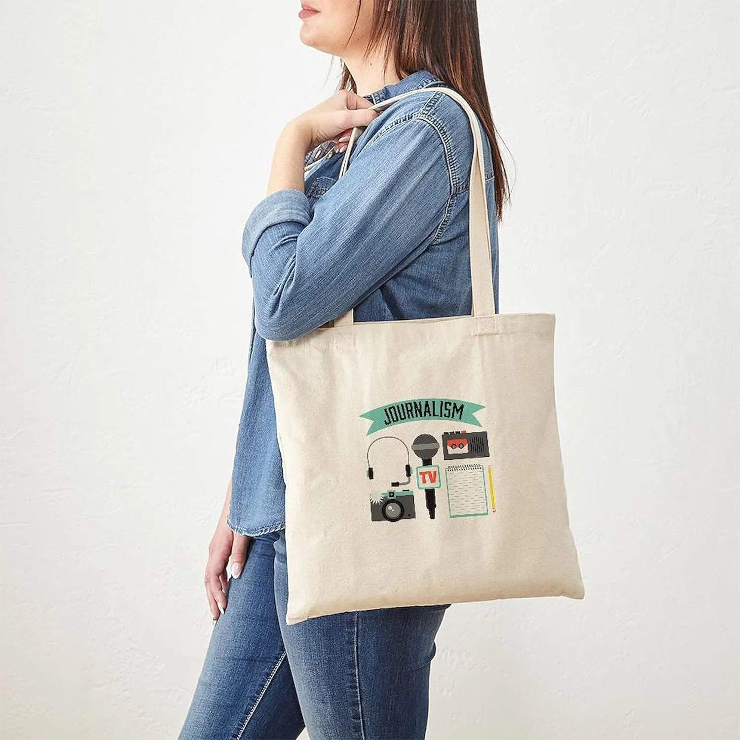 CafePress Journalism Tote Bag Natural Canvas Tote Bag, Reusable Shopping Bag