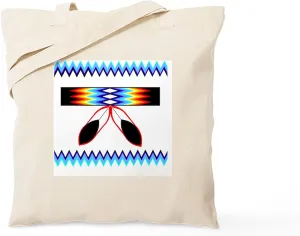 CafePress NATIVE AMERICAN BEADED STRIP Tote Bag Natural Canvas Tote Bag, Reusable Shopping Bag