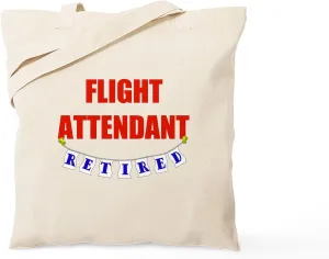 CafePress Retired Flight Attendant Tote Bag Natural Canvas Tote Bag, Reusable Shopping Bag
