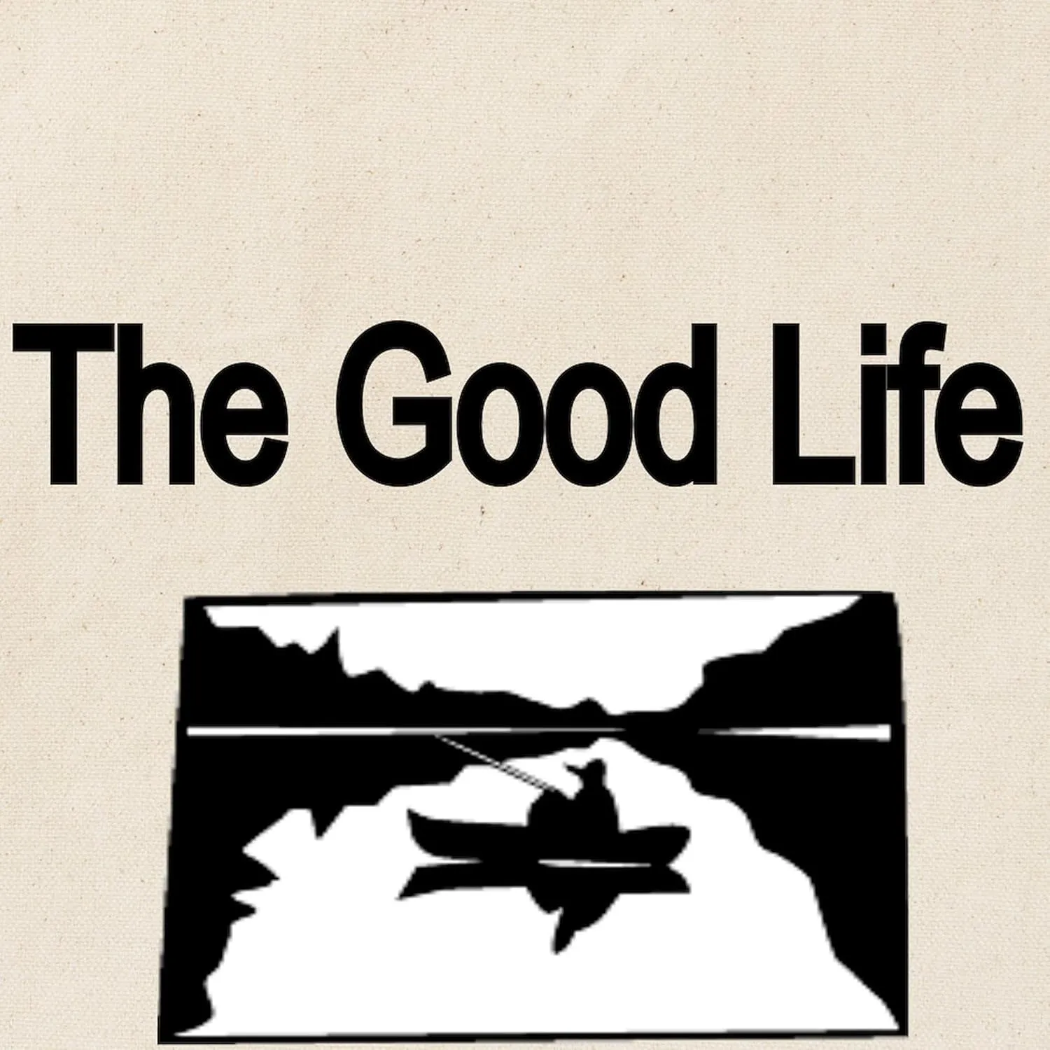 CafePress The Good Life. (Fisherman On The Lake) Tote Bag Reusable Natural Beige Canvas Shopping Bag