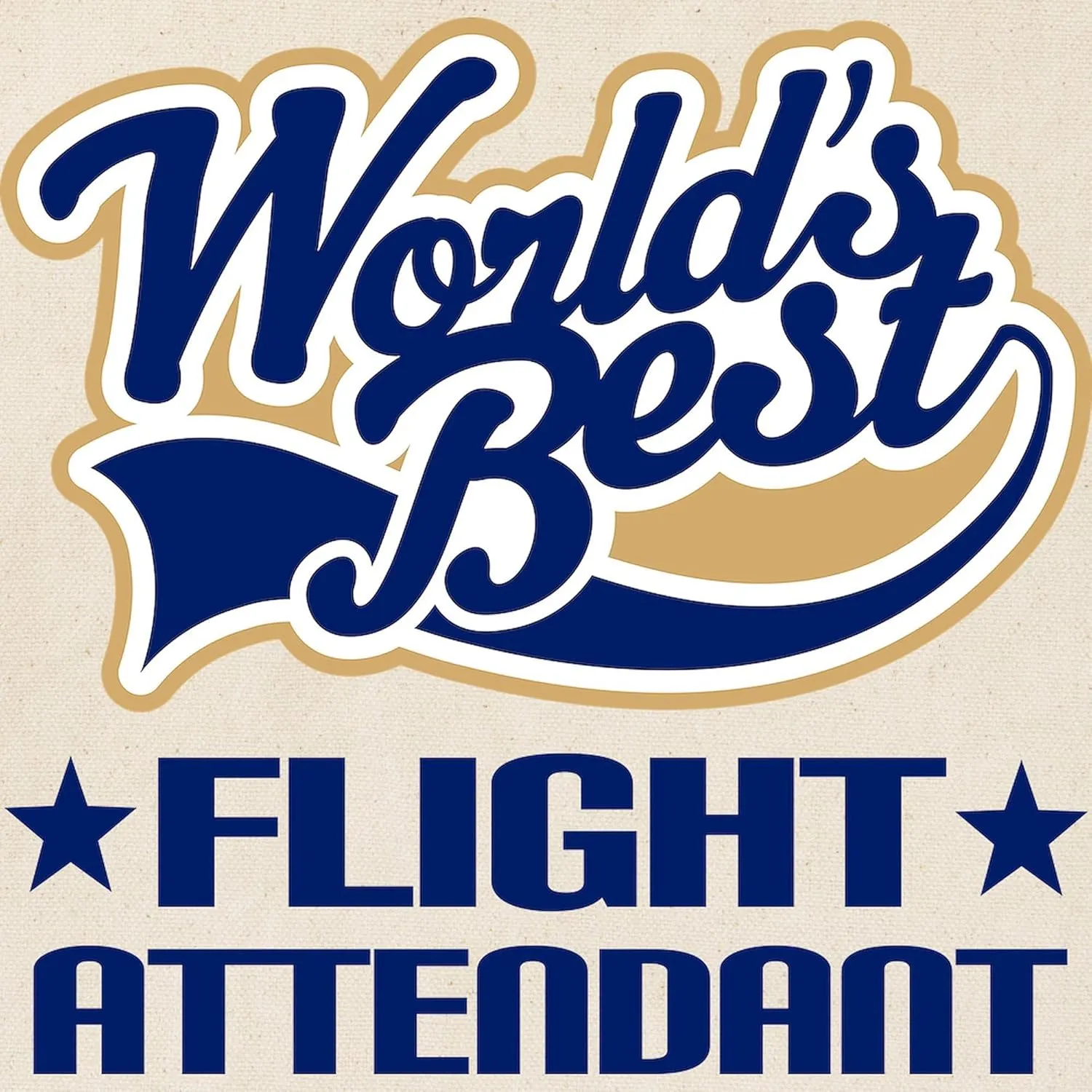 CafePress Worlds Best Flight Attendant Tote Bag Reusable Natural Beige Canvas Shopping Bag