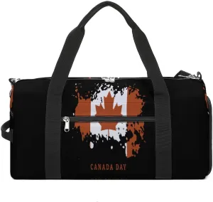 Canada Day Gym Bag for Men Women Travel Duffle Bags with Shoes Compartment Swim Dance Yoga