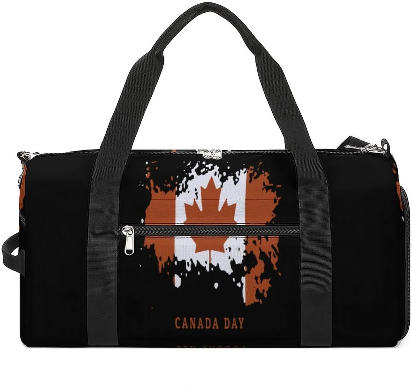 Canada Day Gym Bag for Men Women Travel Duffle Bags with Shoes Compartment Swim Dance Yoga