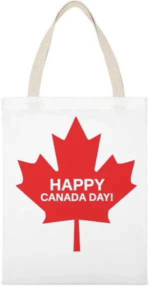 Canada Day Maple Leaf Printed Canvas Tote Bags Shoulder Bag Reusable Grocery Shopping Handbag DIY Gifts 14"x18"
