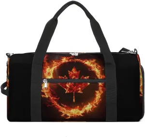 Canada Flag Canadian Flame Flag Gym Bag for Women Men Lightweight Duffel Bag Travel Tote Bag Sports Bag with Shoulder Strap