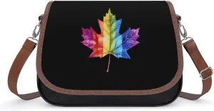 Canada Leaf LGBT Prideful Crossbody Bags for Women Trendy Shoulder Satchel Purses Messenger Bag
