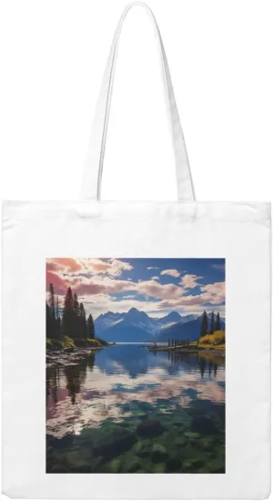 Canvas Aesthetic Tote Bag for Women Handbag National park lake Reusable Grocery Bags with Handles