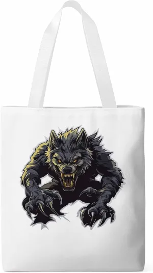 Canvas Tote Bag, Fierce Monsters Wolves Aesthetic Canvas Tote Handbags for Women Shoulder Bag