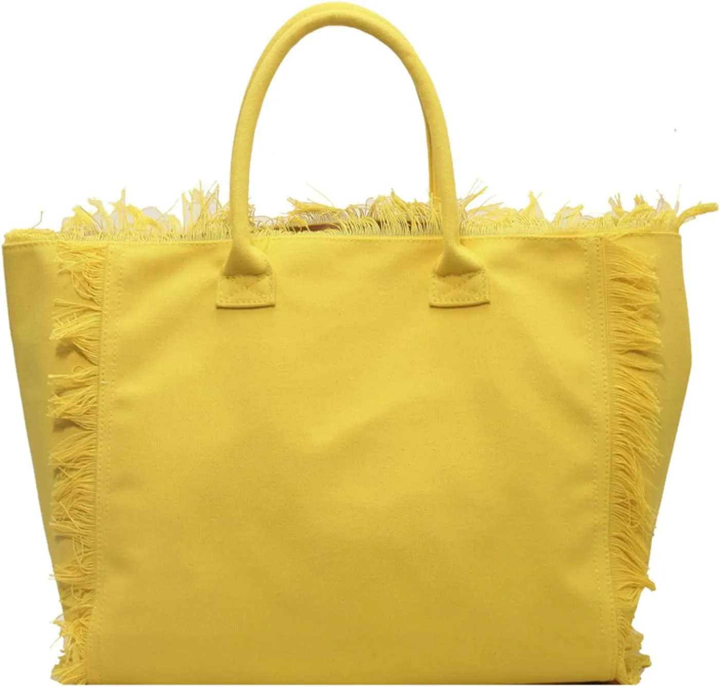 Canvas Tote Bag for Women with Tassel,Large Capacity Tassel Tote Bag Solid Canvas Commuter Handbag Shoulder Bag