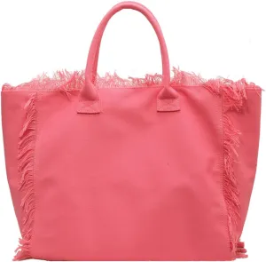 Canvas Tote Bag for Women with Tassel,Large Capacity Tassel Tote Bag Solid Canvas Commuter Handbag Shoulder Bag