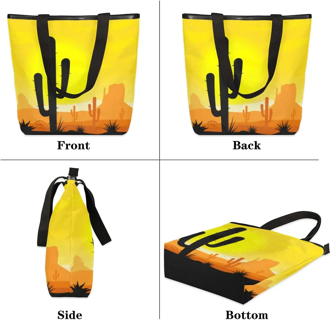 Canvas Tote Bag for Women with Zipper Large Capacity Bags with Inner Pocket Beach Bags Reusable Grocery Tote Bags