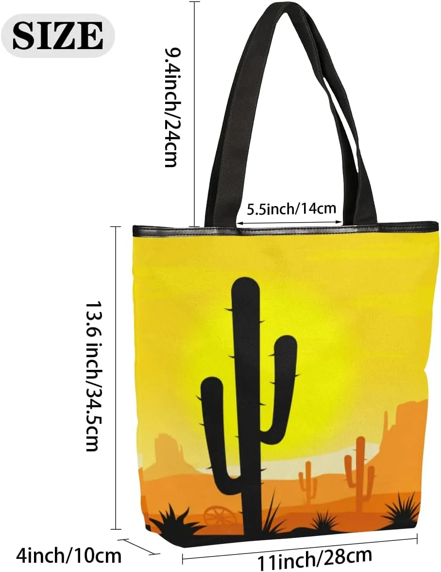 Canvas Tote Bag for Women with Zipper Large Capacity Bags with Inner Pocket Beach Bags Reusable Grocery Tote Bags