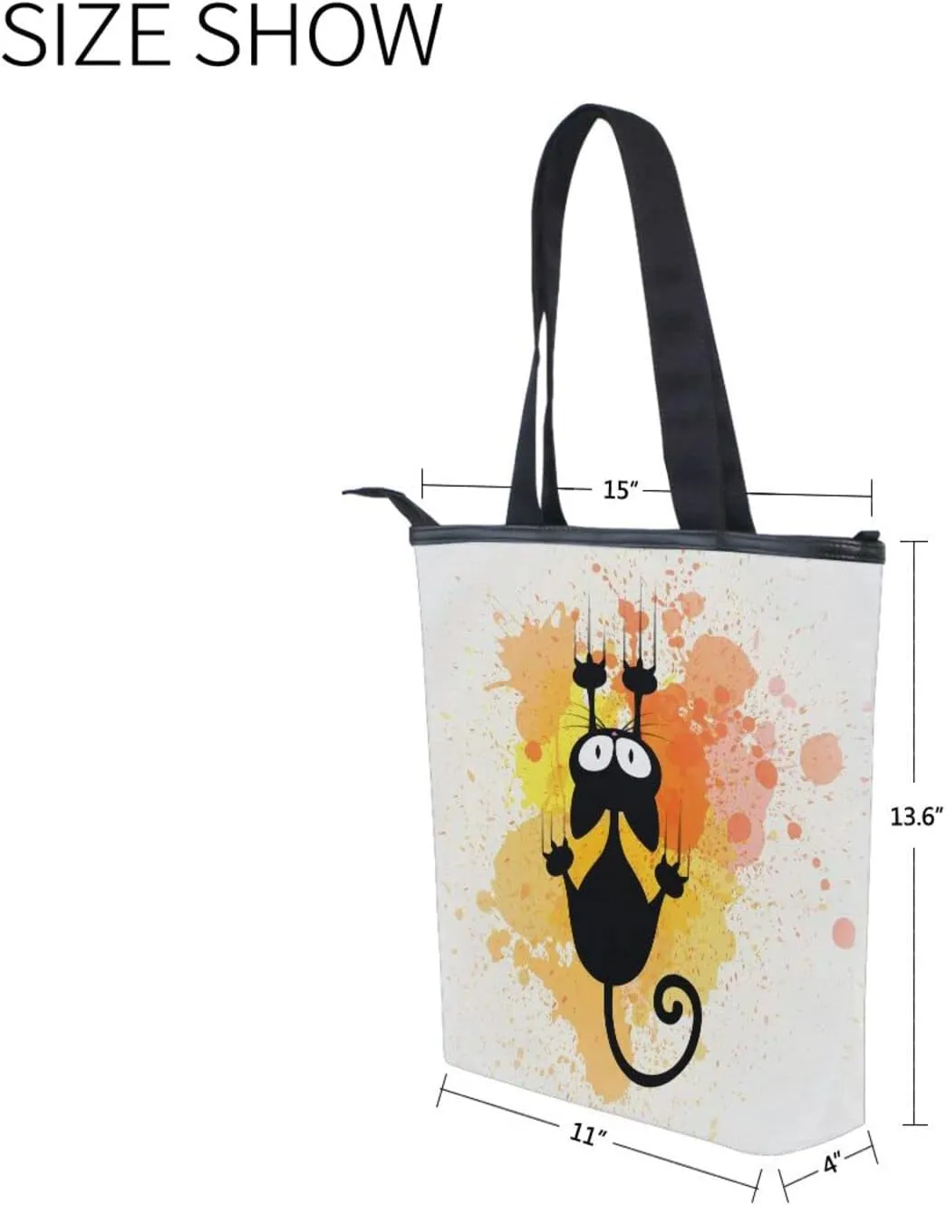 Canvas Tote Bag for Women with Zipper,Lady Tote Bag Canvas Tote Purse Canvas Handbag for Work Travel