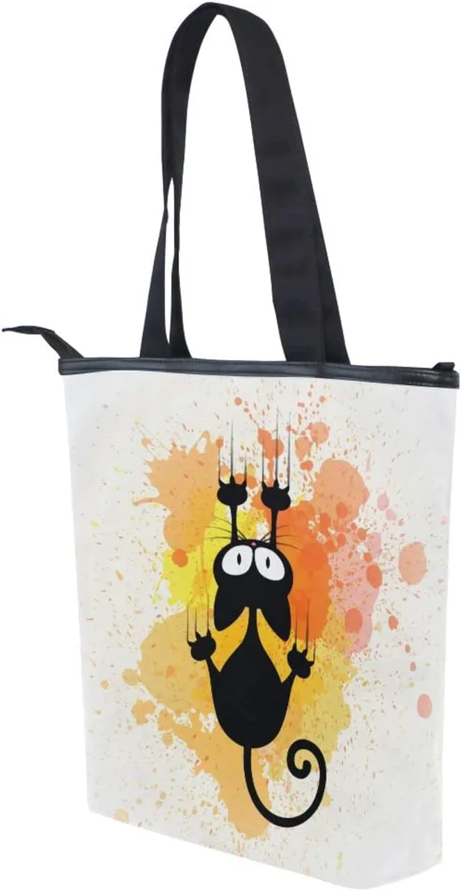 Canvas Tote Bag for Women with Zipper,Lady Tote Bag Canvas Tote Purse Canvas Handbag for Work Travel