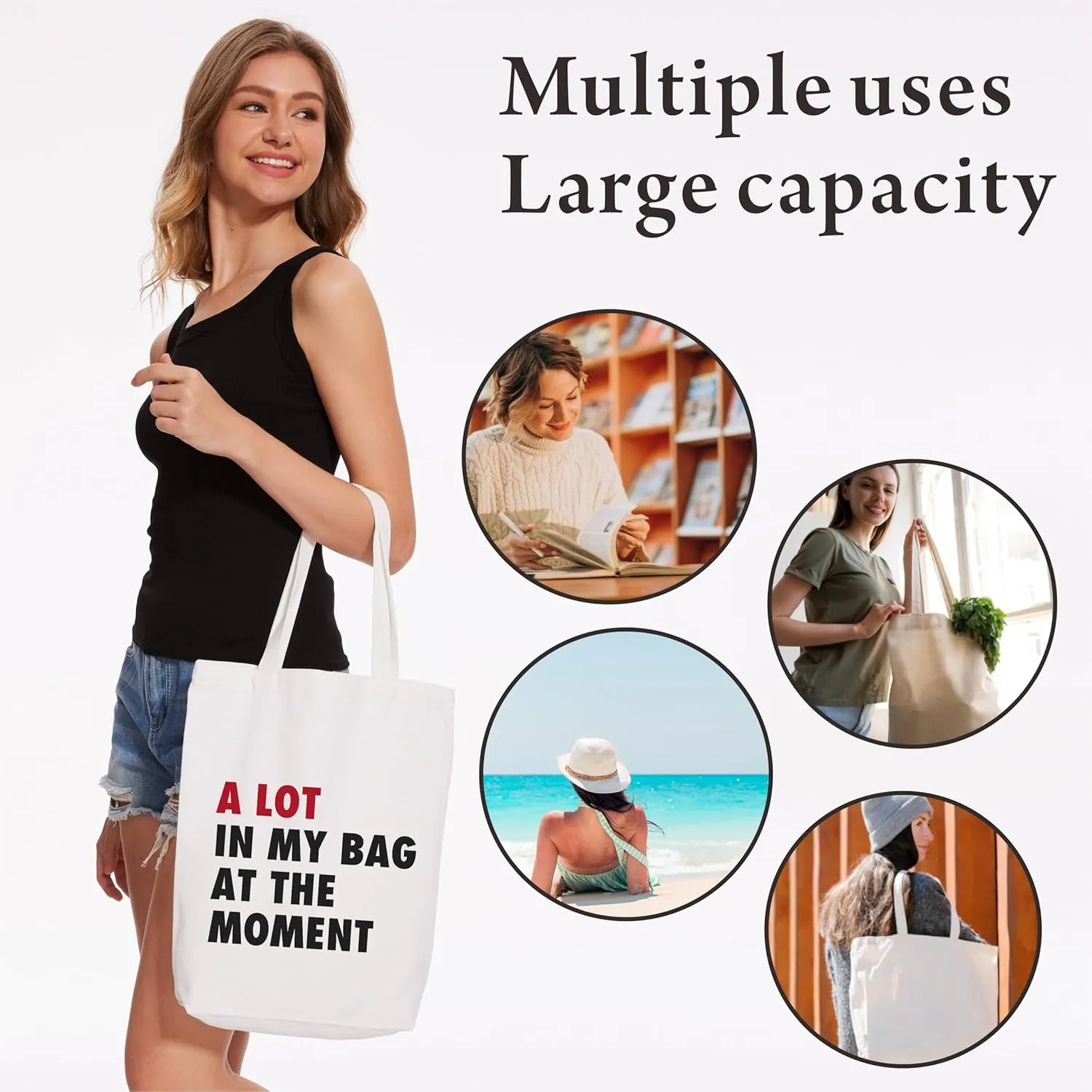 Canvas Tote Bag For Women,A