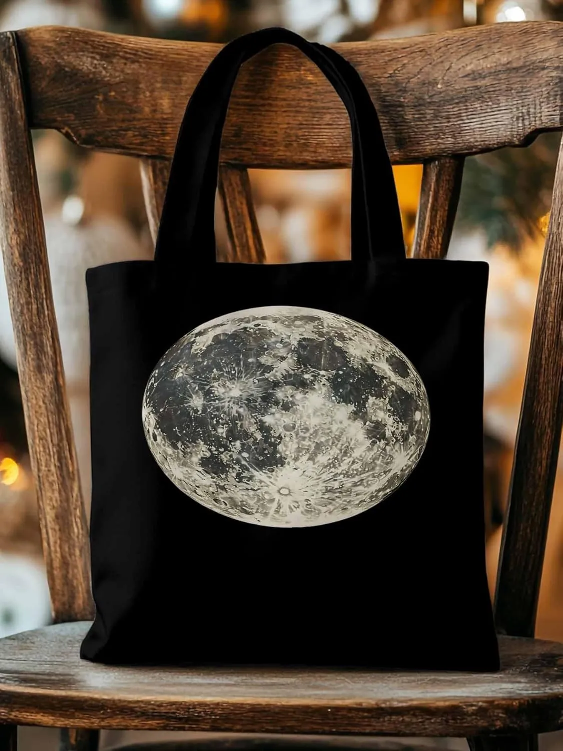 Canvas Tote Bag, Moon Aesthetic Canvas Tote Handbags for Women Shoulder Bag Earth Day