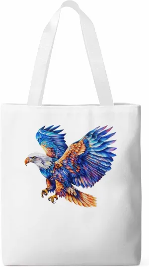 Canvas Tote Bag, Watercolor Ombre Eagle Aesthetic Canvas Tote Handbags for Women Shoulder Bag,