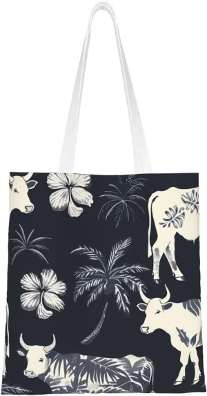 Canvas Tote Bag Women Casual Shoulder Bag Reusable Multipurpose Grocery Bag