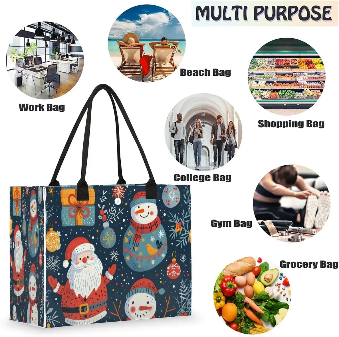 Canvas Tote Bags, Reusable Canvas Bags Use For Grocery Bags, Shopping Bags, Work, Daily Use