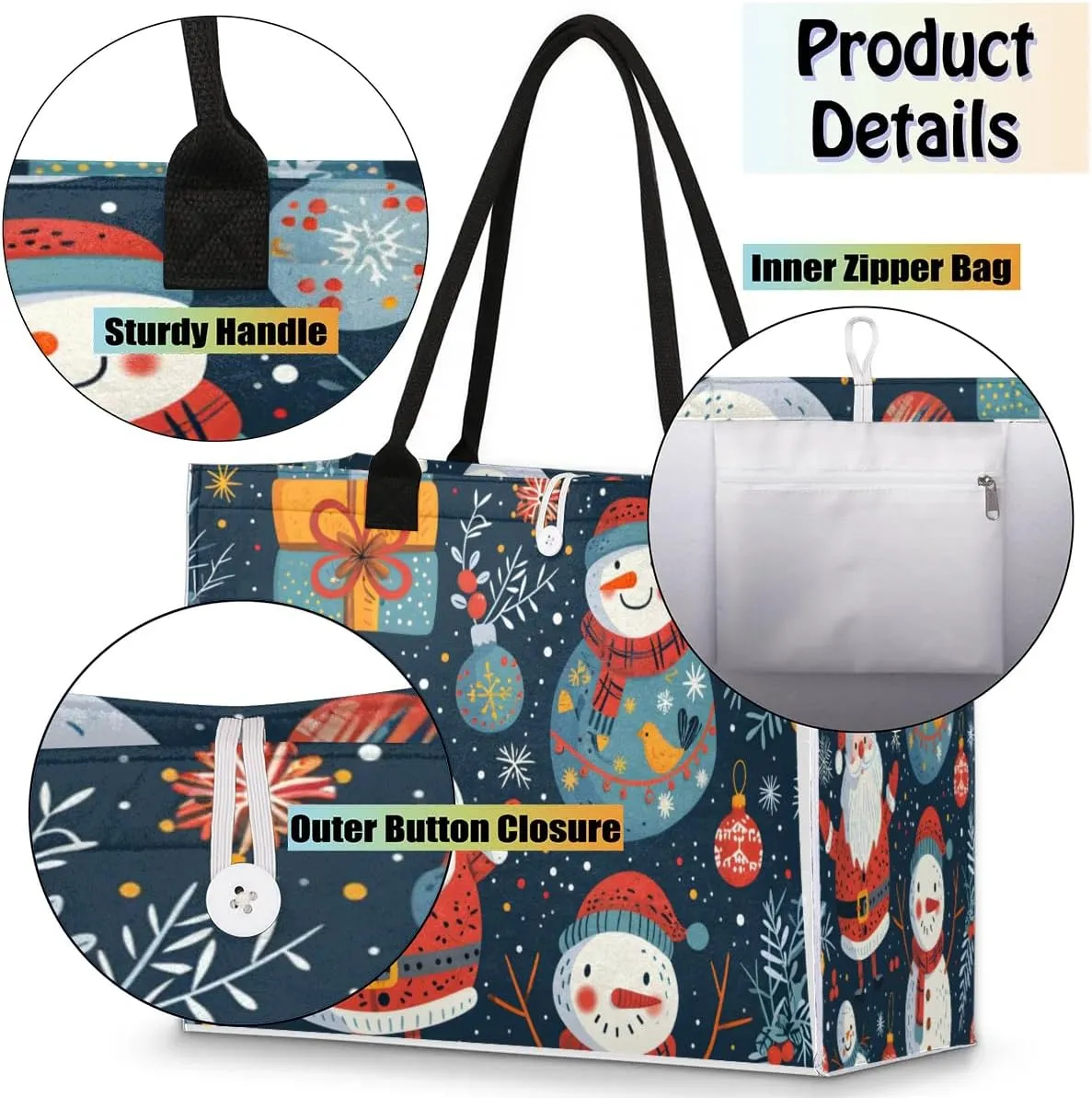 Canvas Tote Bags, Reusable Canvas Bags Use For Grocery Bags, Shopping Bags, Work, Daily Use