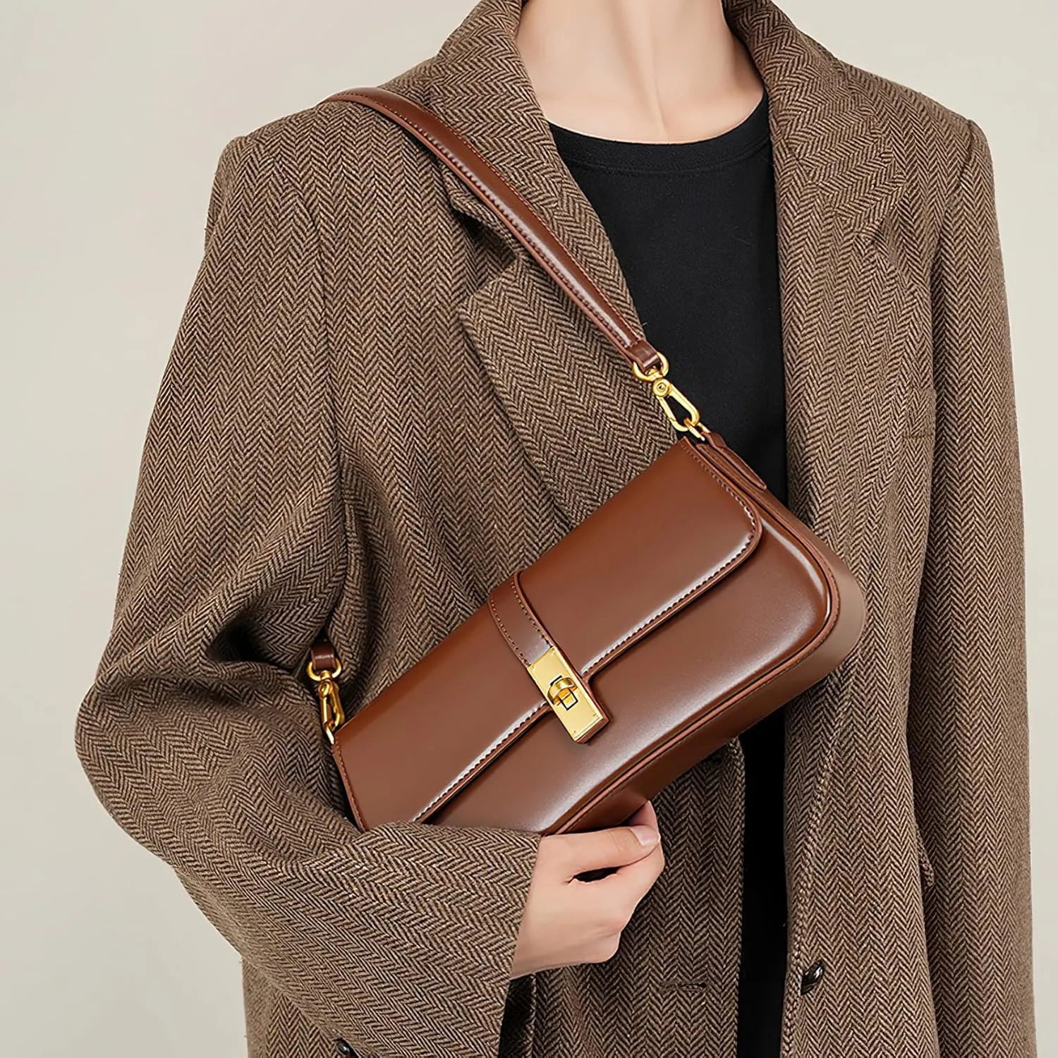 caqilore Genuine Leather Crossbody Bags for Women Shoulder Bag Women's Crossbody Handbags Leather Purses
