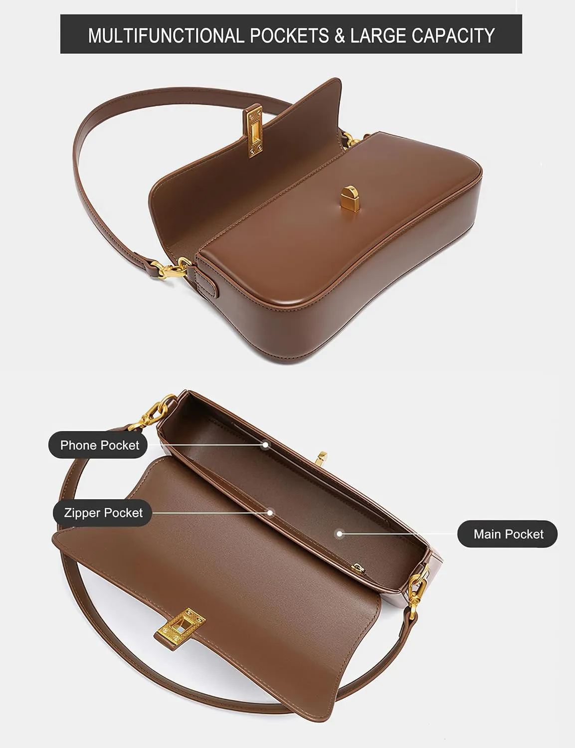 caqilore Genuine Leather Crossbody Bags for Women Shoulder Bag Women's Crossbody Handbags Leather Purses