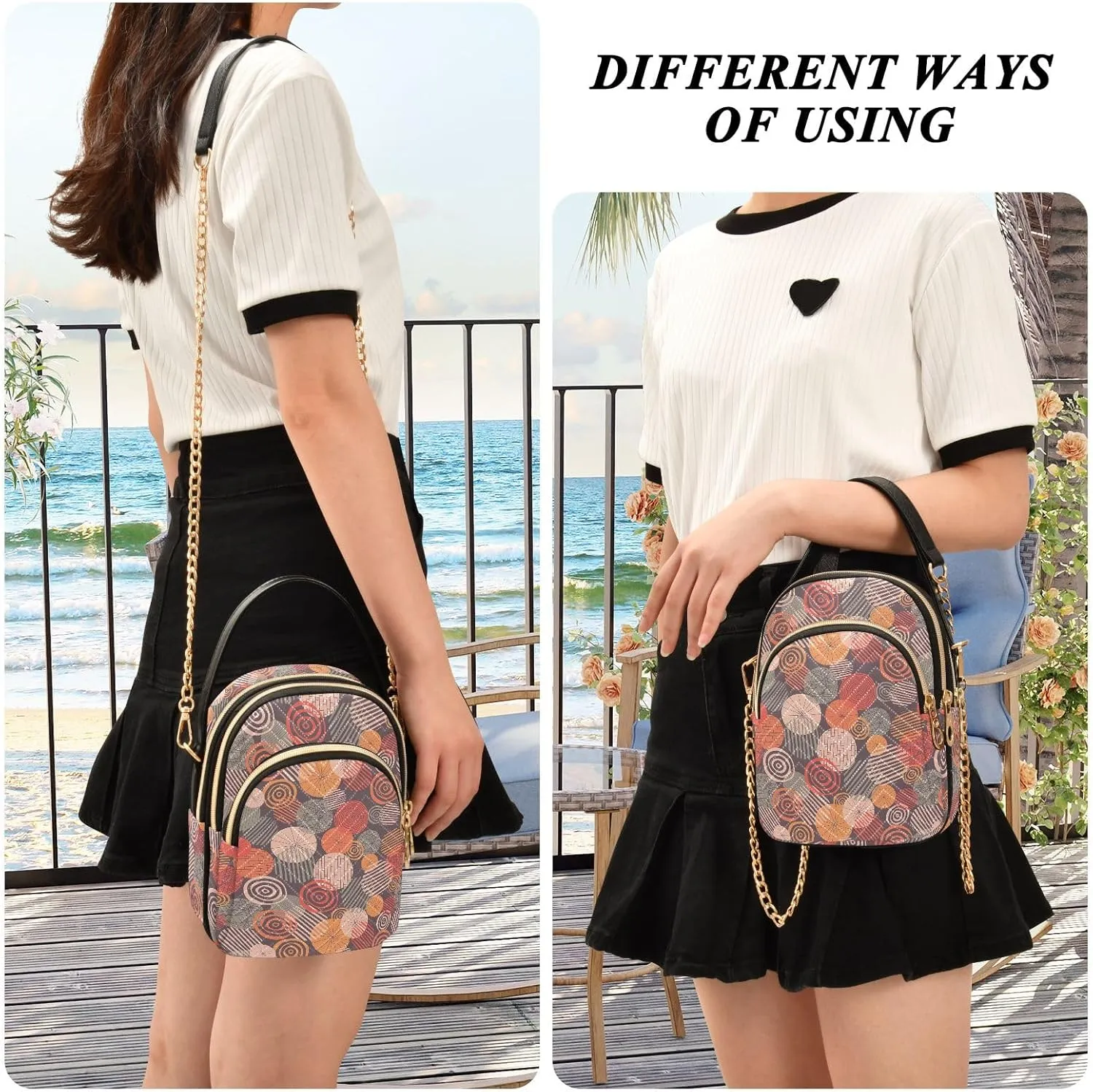 Cartoon Cat Star Cute Shoulder Bags for Women Chain Bags with Leather Handle