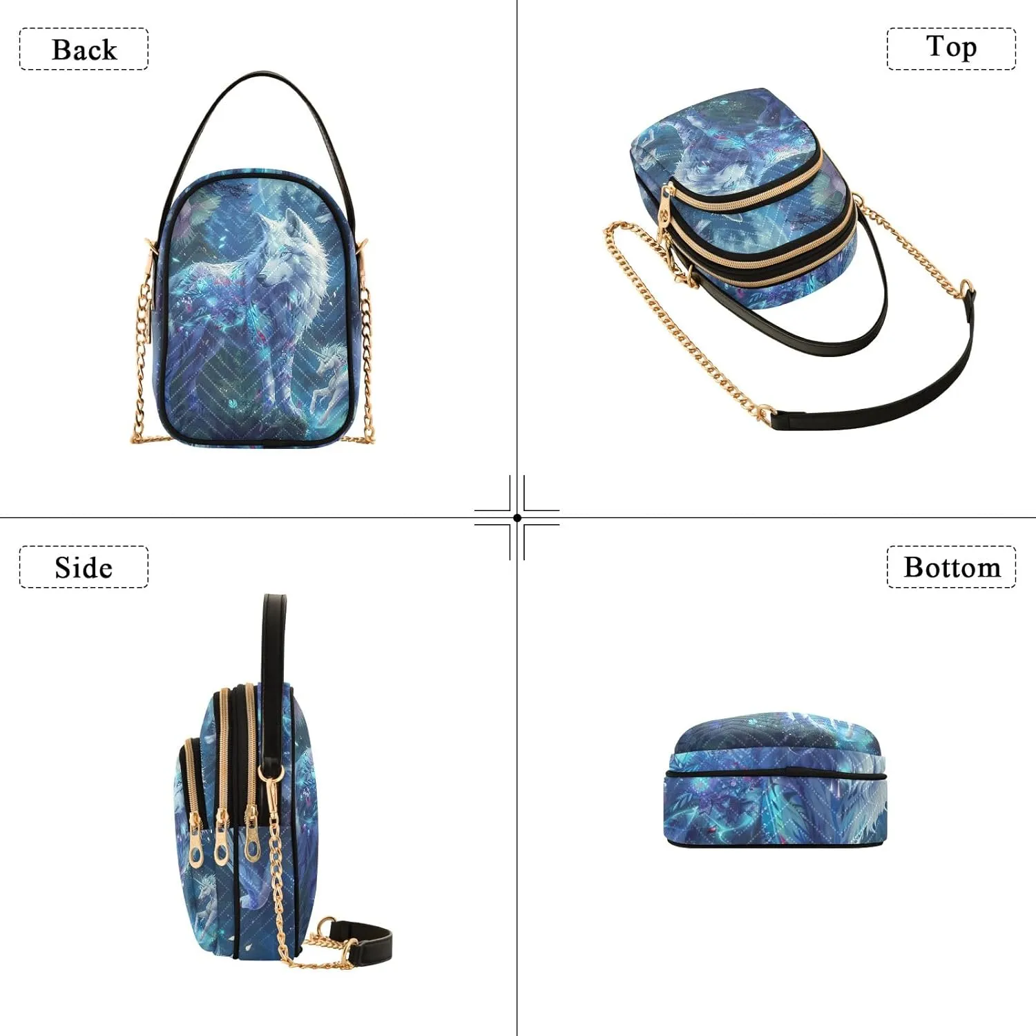 Cartoon Cat Star Cute Shoulder Bags for Women Chain Bags with Leather Handle