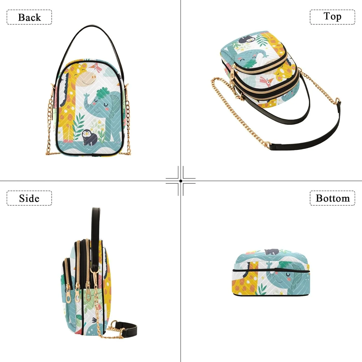 Cartoon Cat Star Cute Shoulder Bags for Women Chain Bags with Leather Handle
