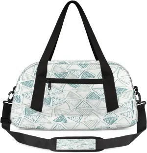 Cartoon Triangular Kids Overnight Duffle Bags for Girls Boys, Geometrical Pattern Lightweight Sports Gym Bag for Kids，Small Overnight Weekender Carry on Travel Bags Dance Bag