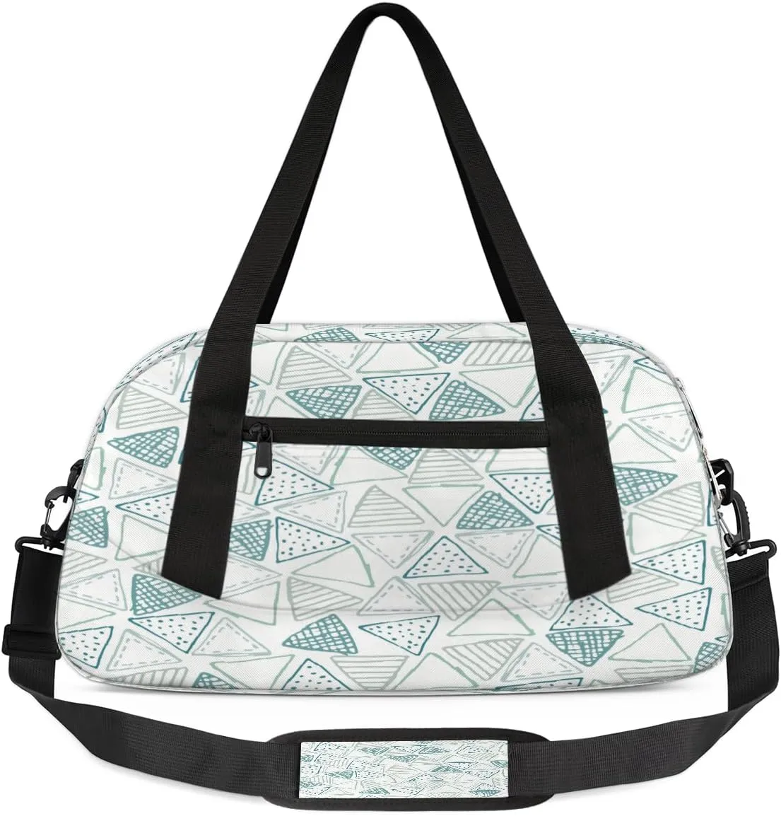 Cartoon Triangular Kids Overnight Duffle Bags for Girls Boys, Geometrical Pattern Lightweight Sports Gym Bag for Kids，Small Overnight Weekender Carry on Travel Bags Dance Bag
