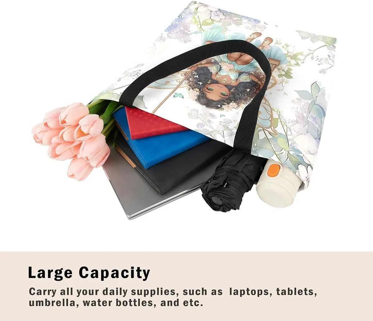 Castle Fairy Girls Women Canvas Tote Bag