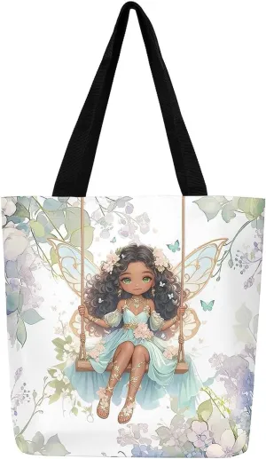 Castle Fairy Girls Women Canvas Tote Bag