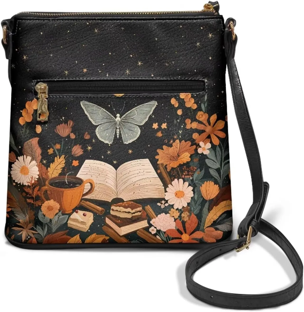 Casual Crossbody Bags for Women PU Shoulder Purse Bag Lightweight Messenger Bag with Zipper for Travel Shopping