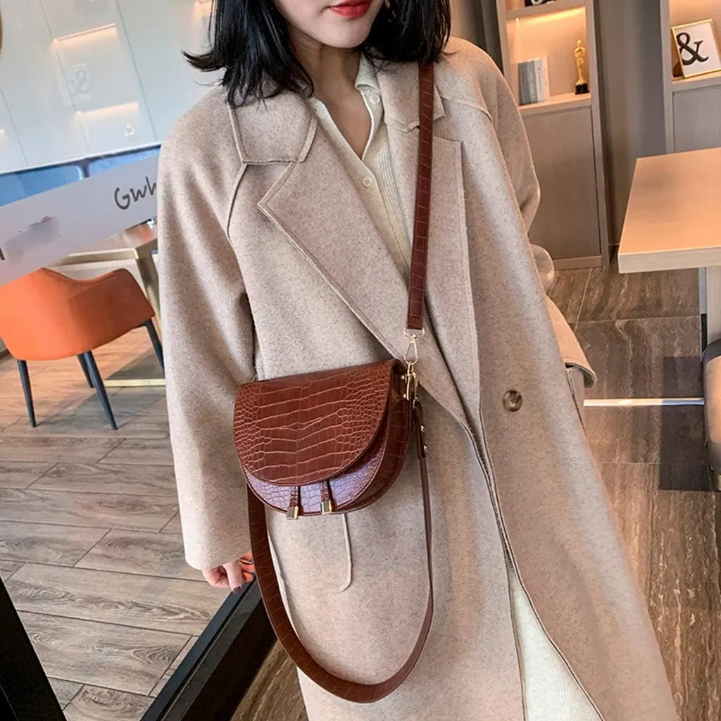 Casual Messenger Wild Shoulder Simple Fashion Satchel 2025 Bag Plush Bag over Shoulder Bags (Brown, One Size)