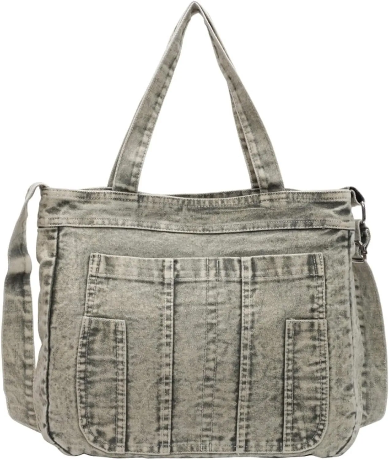 Casual New Jean Tote Bag for Women, Retro Denim Crossbody Shoulder Hobo Bag with Zipper