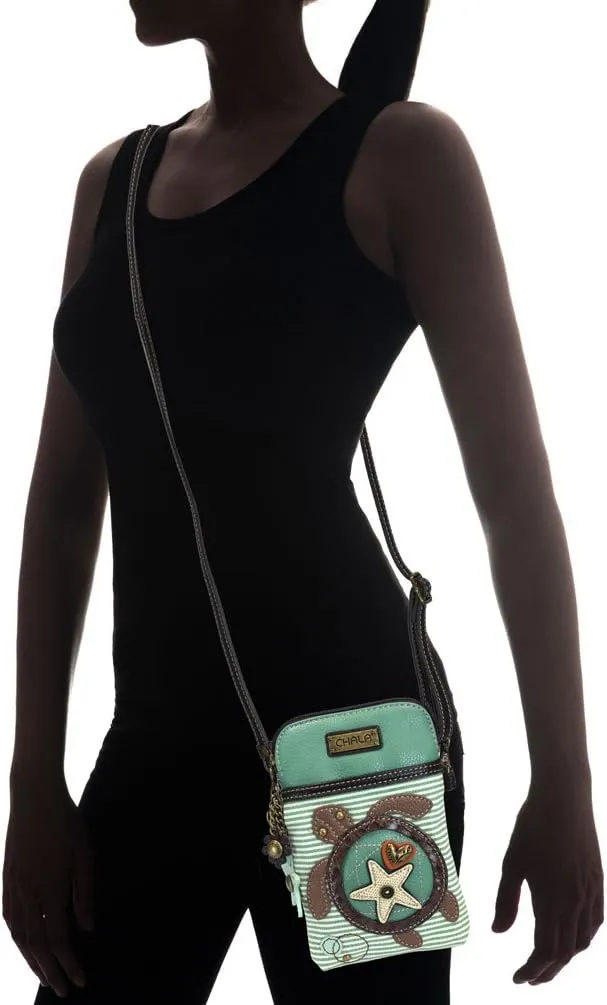 CHALA Cacual Striped Backpacks Purse with Adjustable Strap -15" x 11.5" x 6" (Teal Stripe Backpack & Crossbody Purse Bundle)