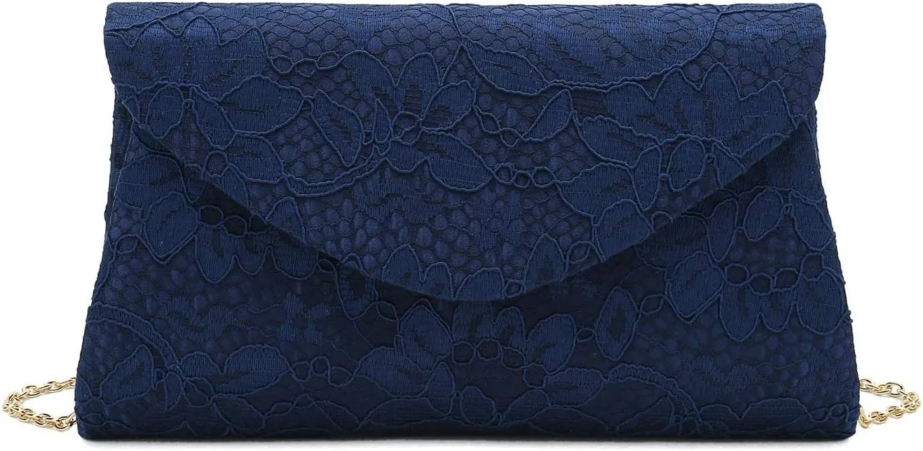 CHARMING TAILOR Classic Lace Clutch Purse Formal Handbag Evening Bag for Prom/Wedding
