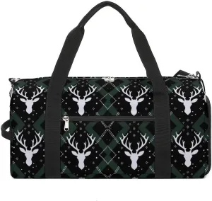 Christmas Deer Sports Gym Bag Lightweight Travel Duffle Bag Carry on Weekender Bags for Women Men