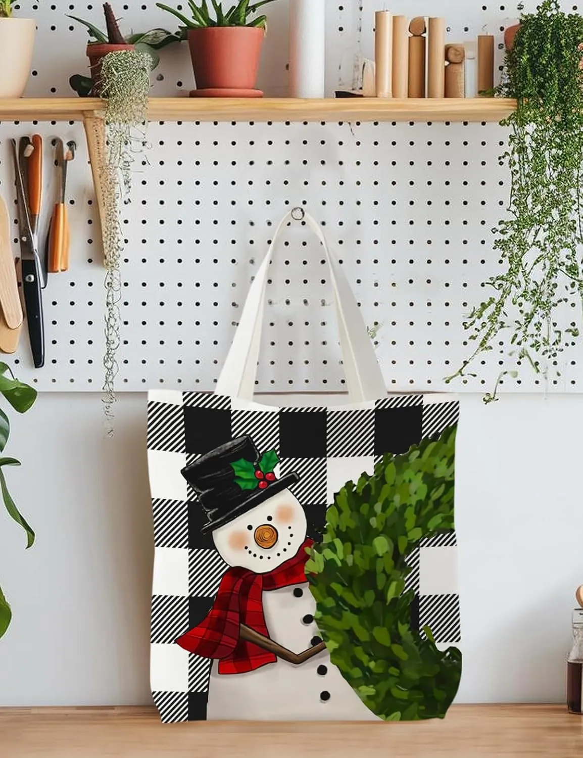 Christmas Tote Bag, Christmas Canvas Tote Bag for Women, Christmas Tote Bags with Handles
