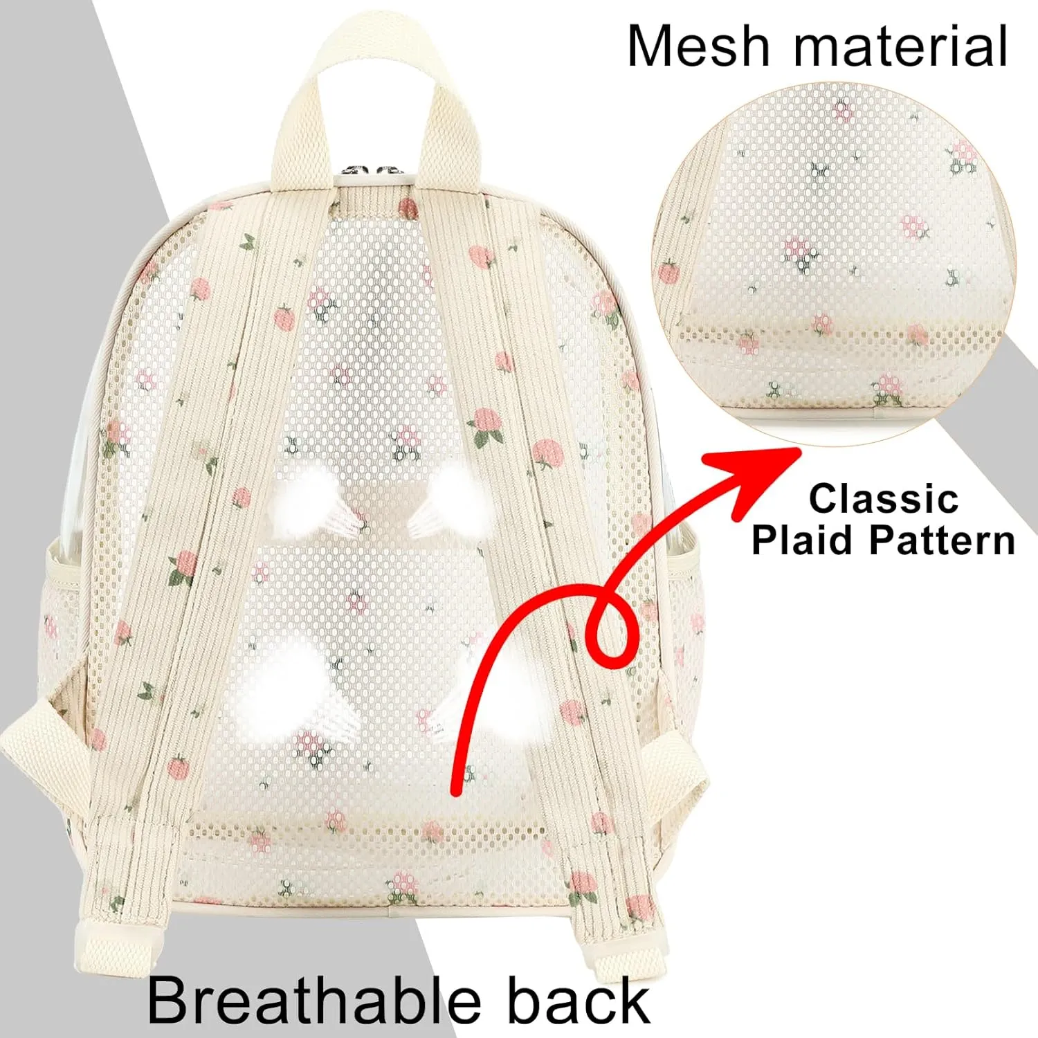 Clear Mini Backpack for Stadium Events 12x12x6 Small Transparent Backpacks Plastic See Through Clear Bag for Concerts Work Festival Security Travel